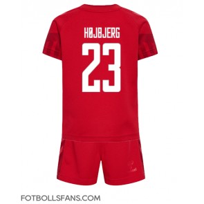 Danmark Pierre-Emile Hojbjerg #23 Replika Hemmatröja Barn VM 2022 Kortärmad (+ Korta byxor)